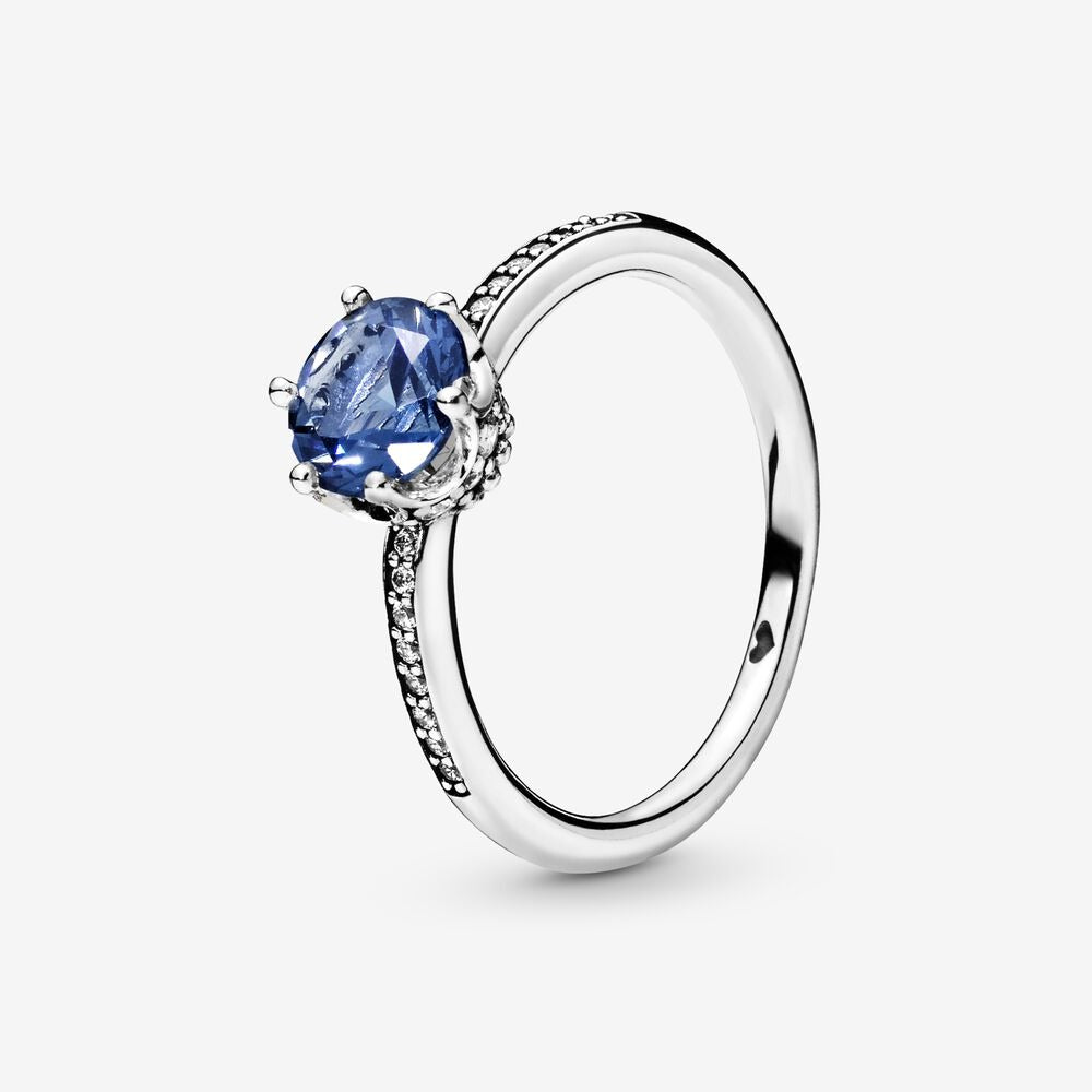 1 karat Simuleret blå safir ring