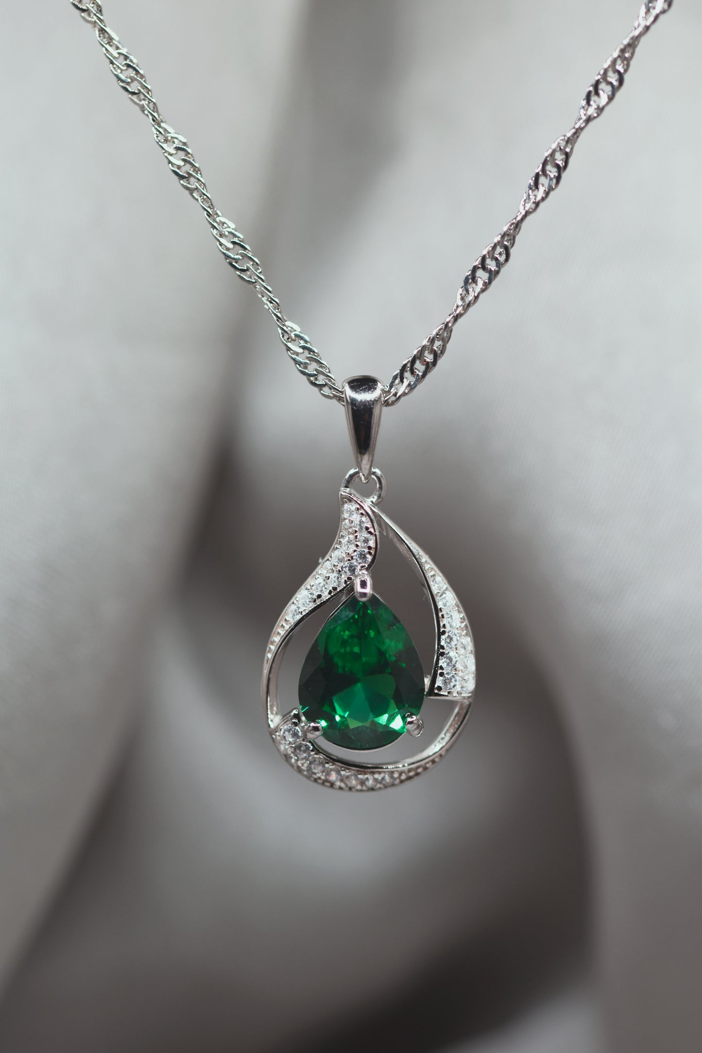 Large made Emerald Necklace