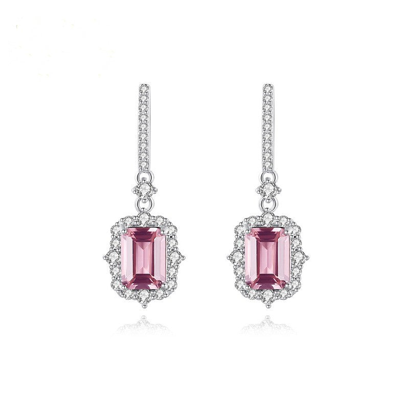 Roze Morganite diamanten oorbellen