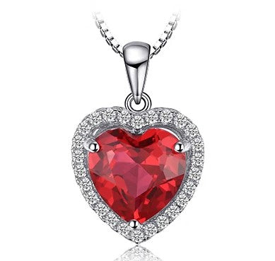 Red Ruby Heart Necklace