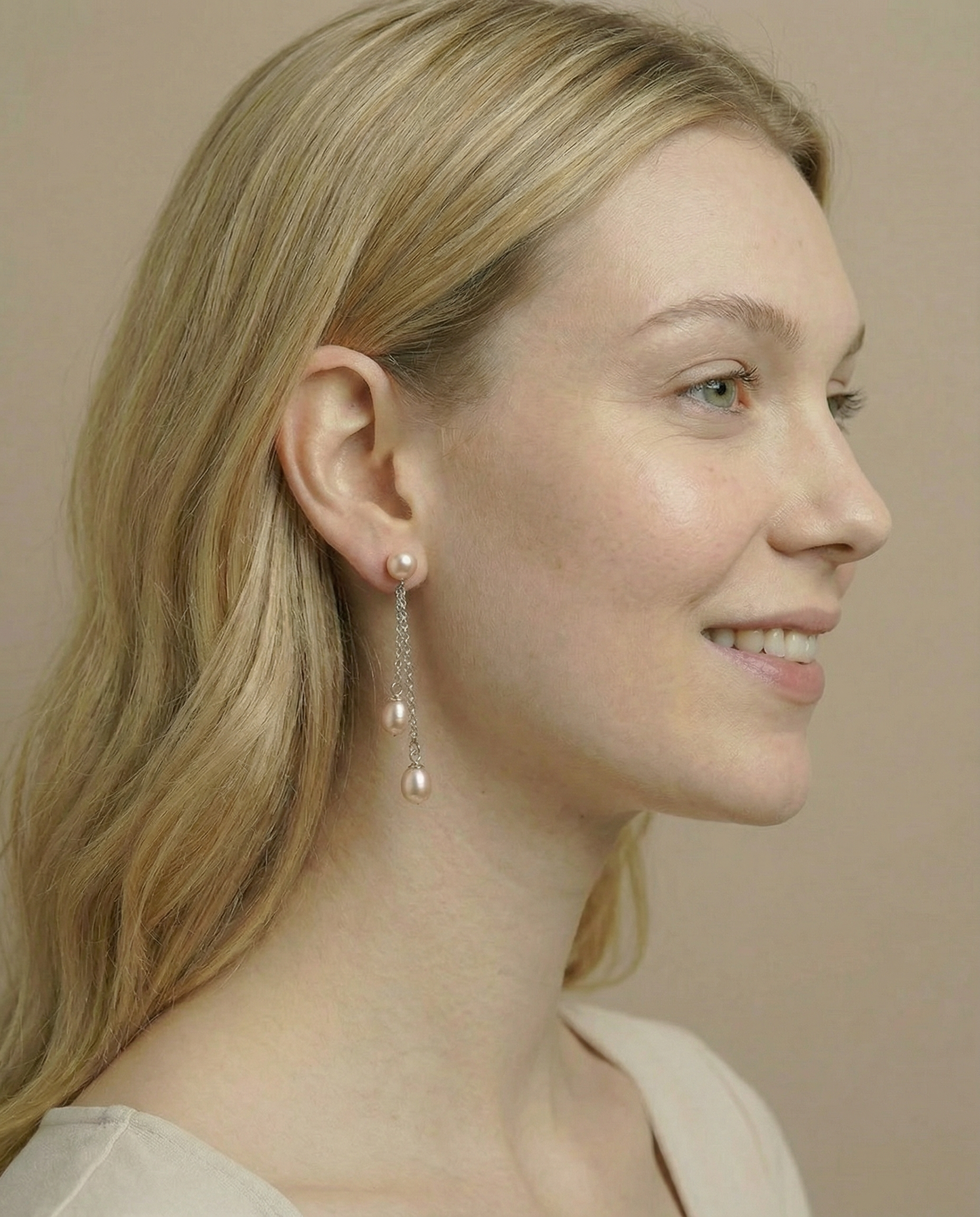 Ferskenperle-trilogi øreringe