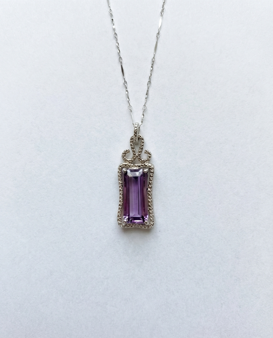 Natural Amethyst pendant Necklace