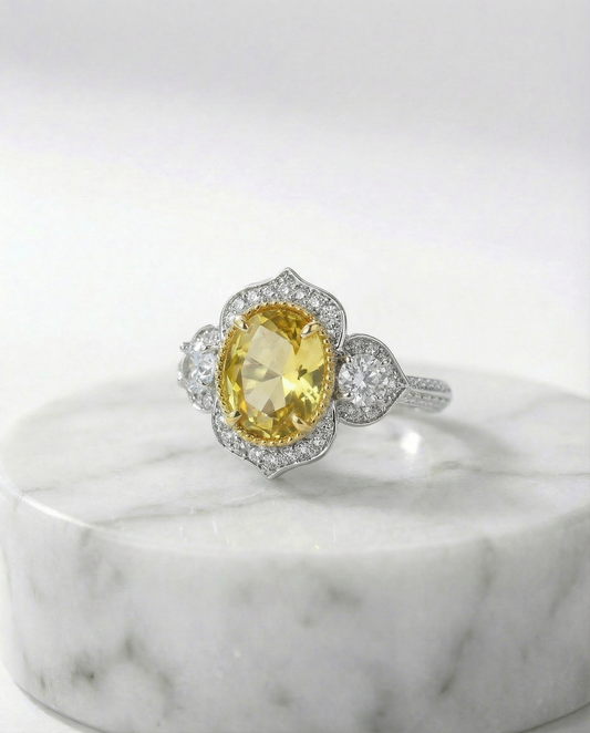 Real Citrine elegant Stone ring
