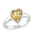 Real heart shaped citrine ring