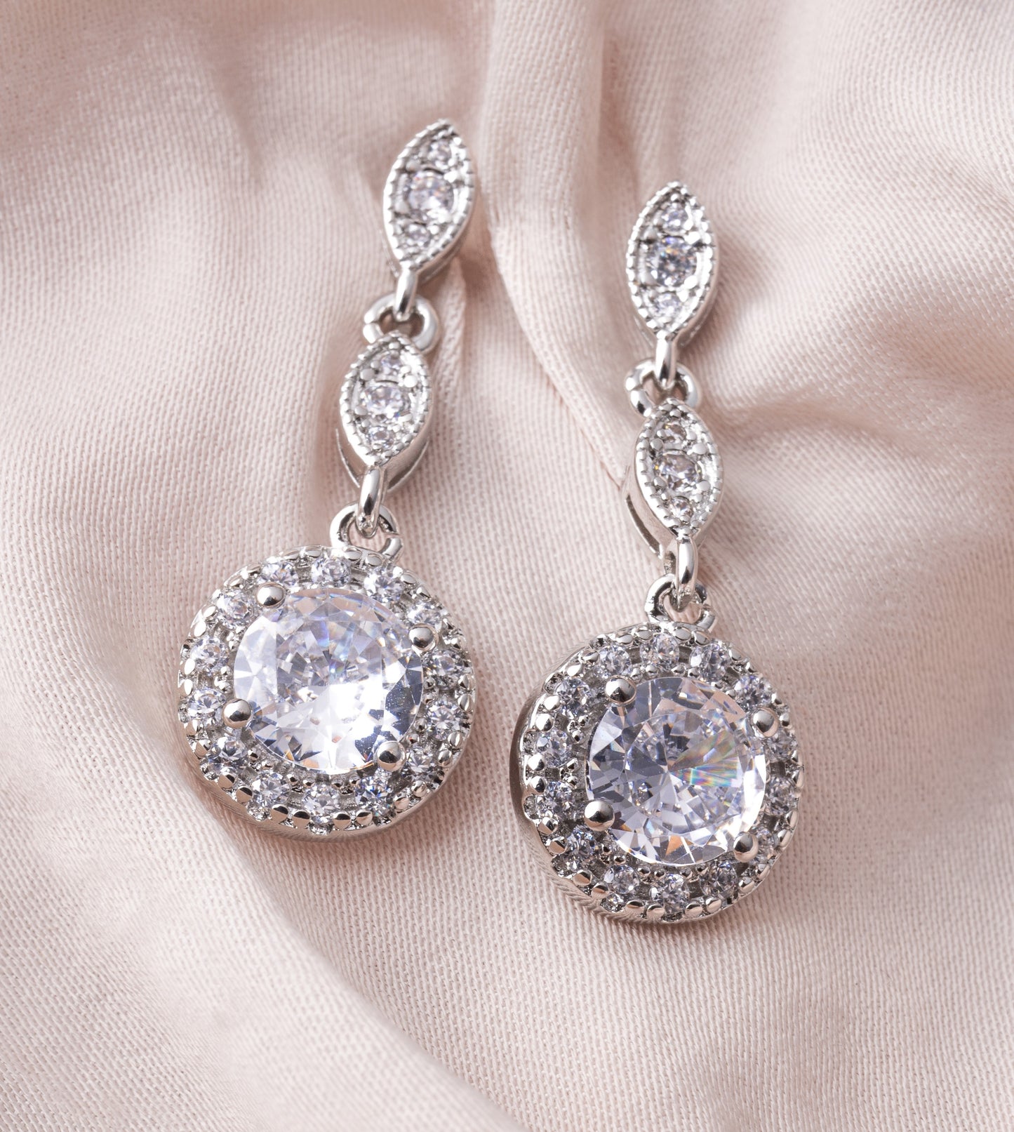 Simmulated diamond round earrings