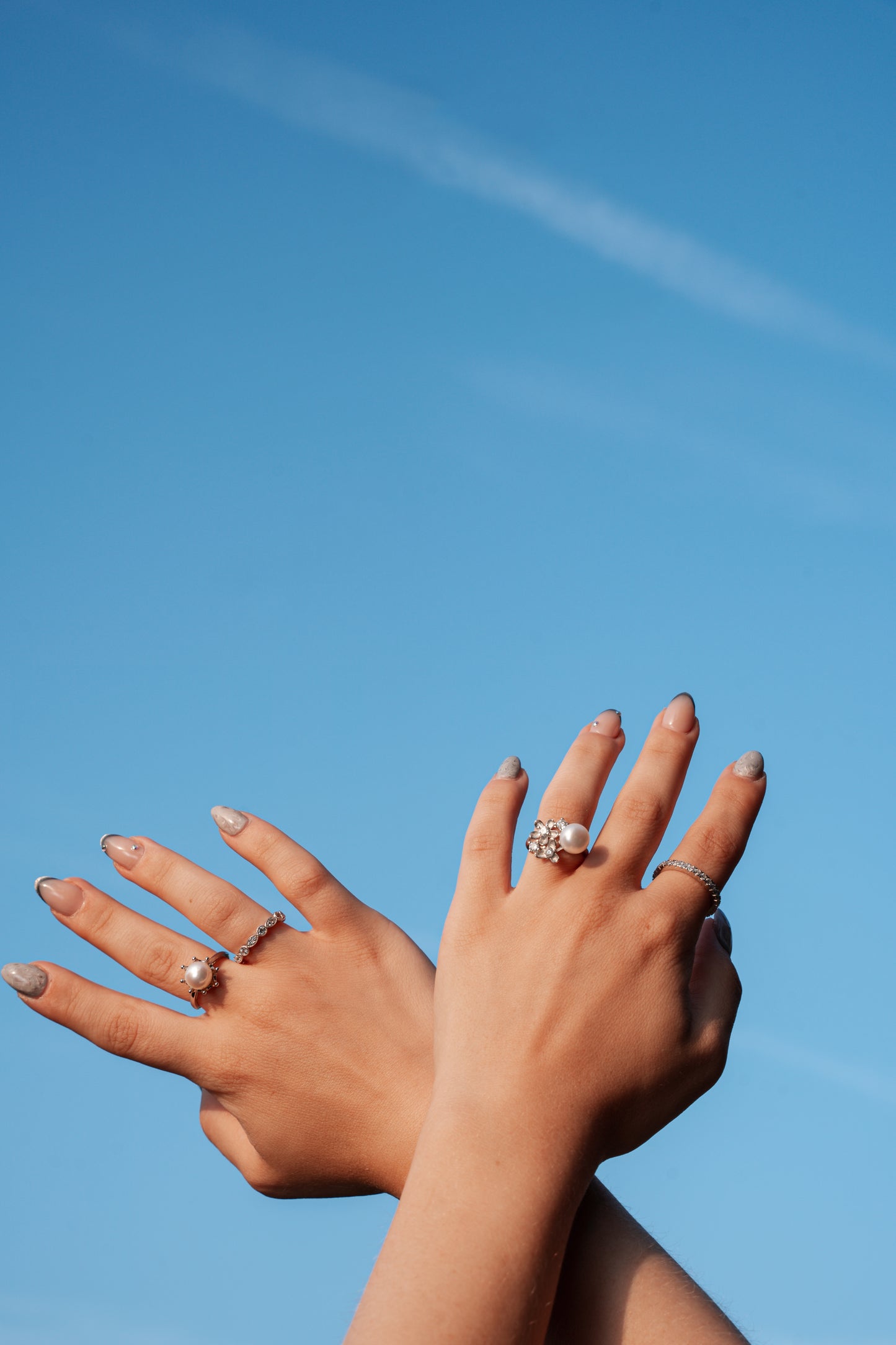 Simulated Diamond 9 Stone Ring