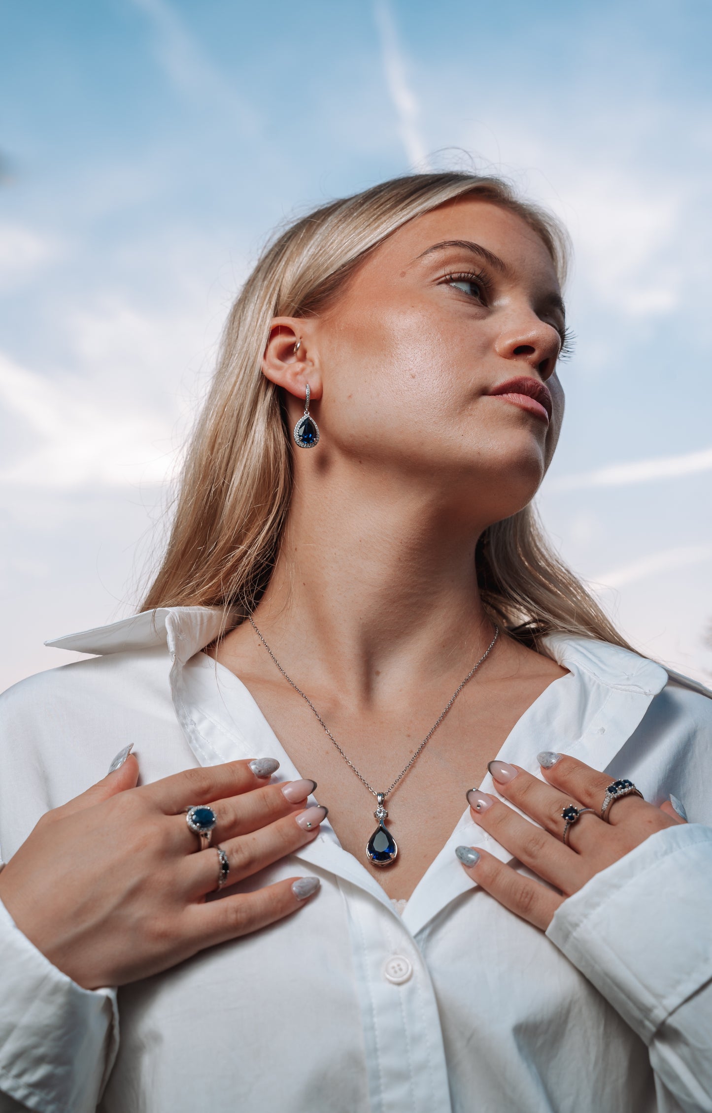 Pear Shaped Sapphire Necklace