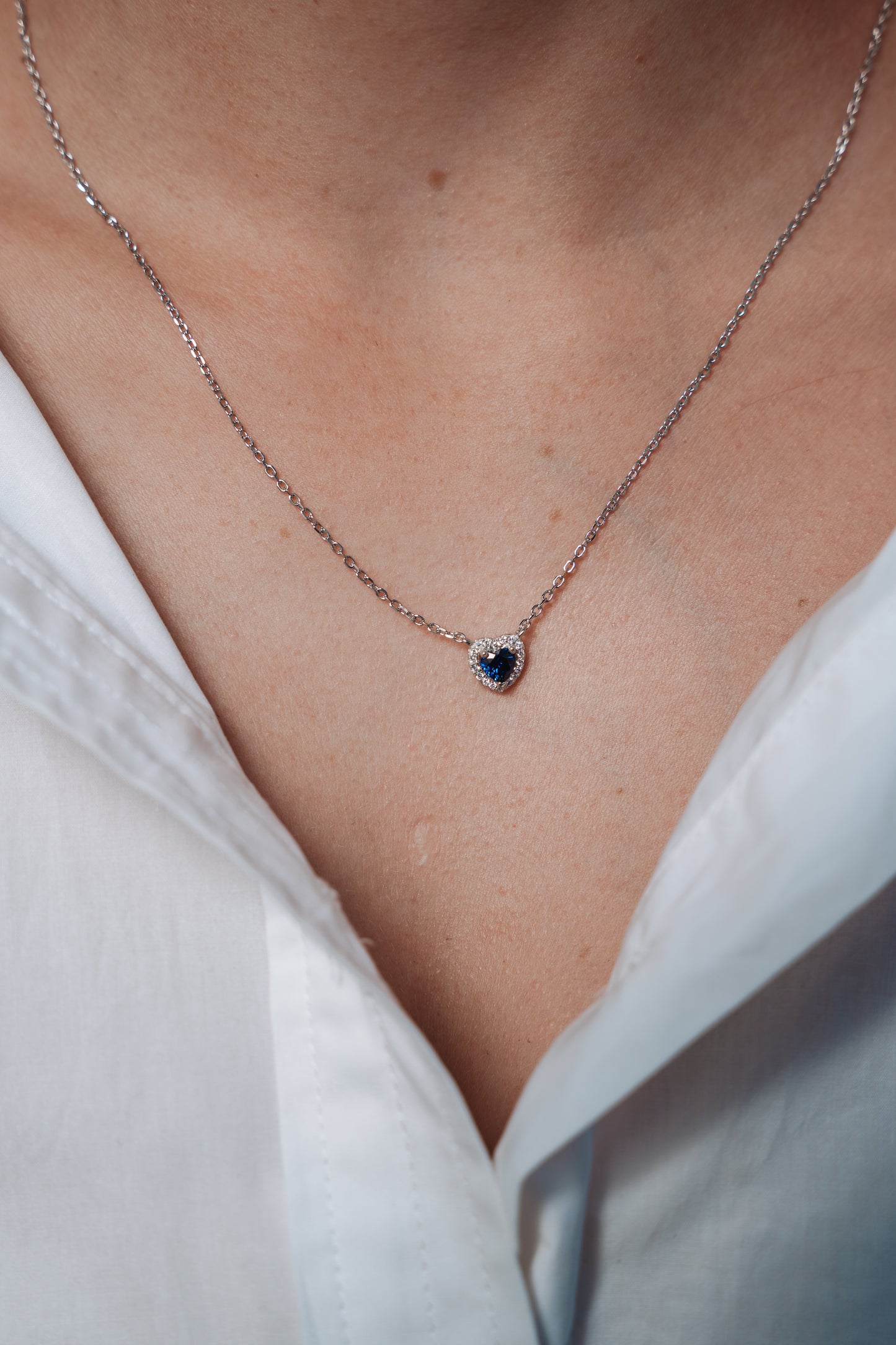 Heart Shaped Sapphire Necklace