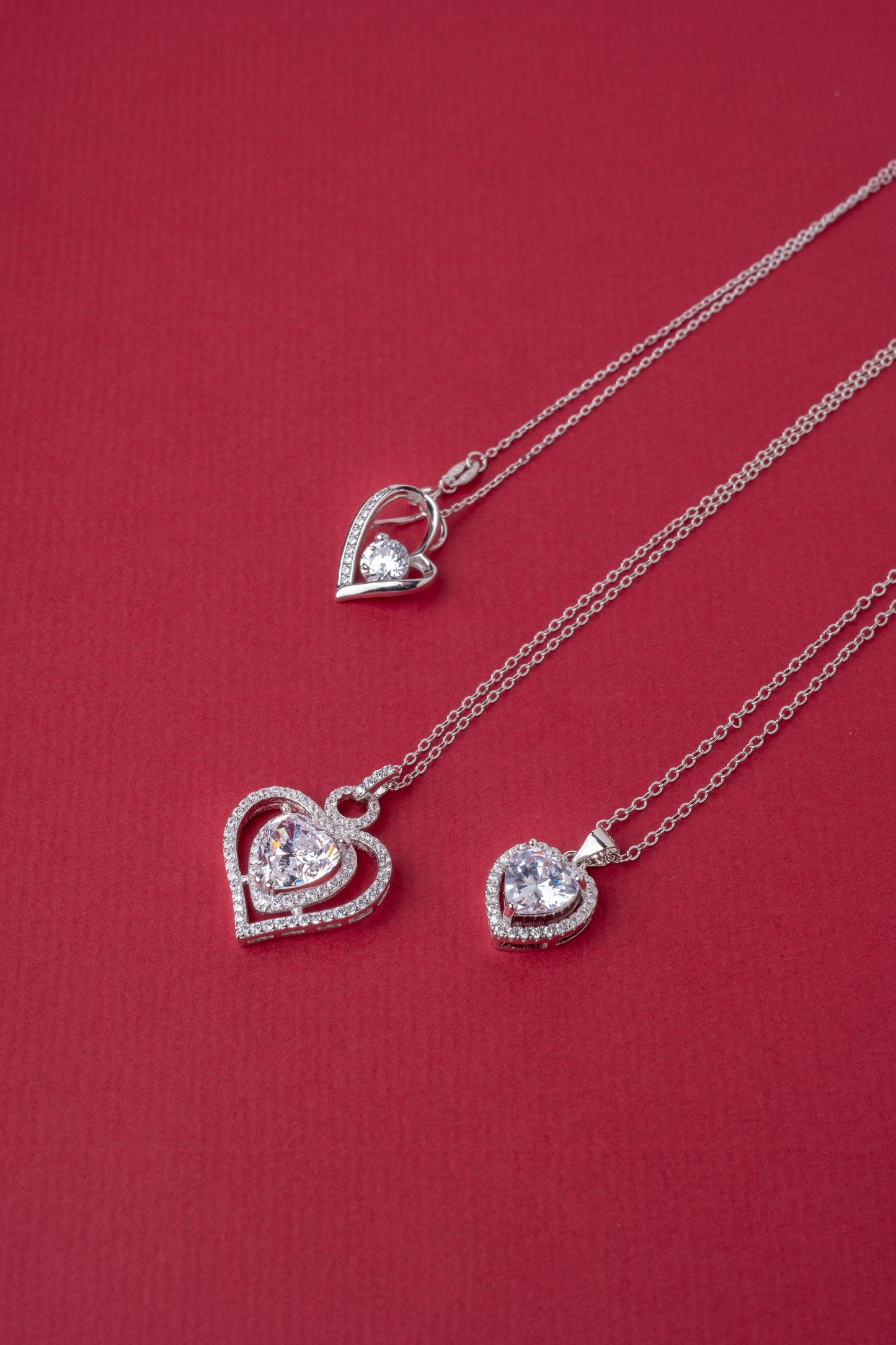 Simulated Diamond Heart Necklace