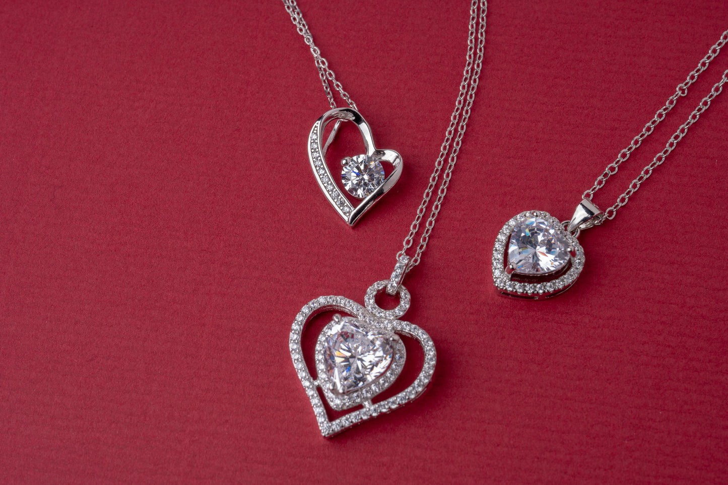 Simulated Diamond Heart Necklace