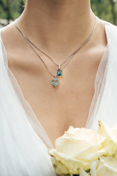 Natural Topaz heart shaped necklace