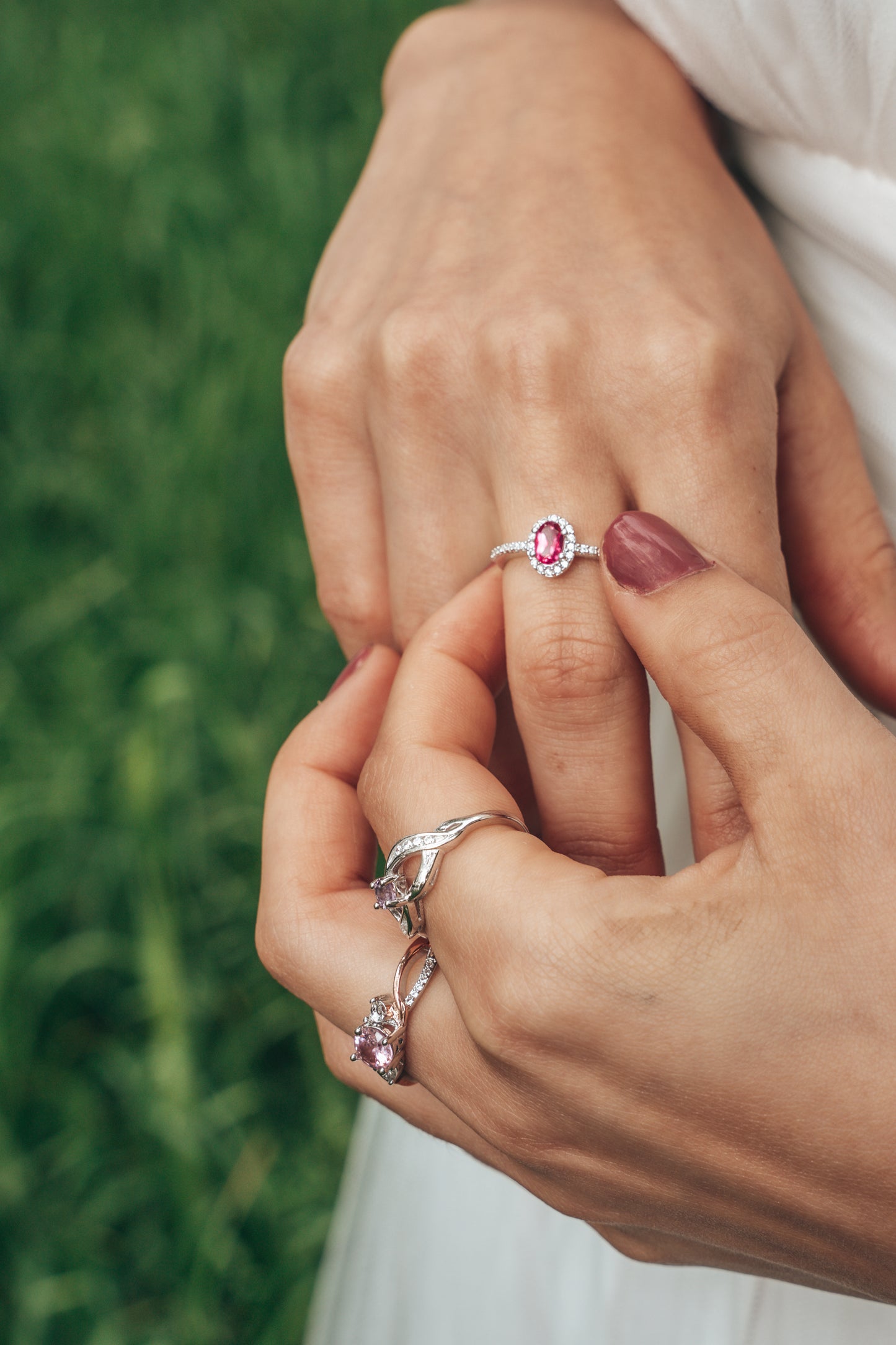 Natuurlijke roze Topaasring