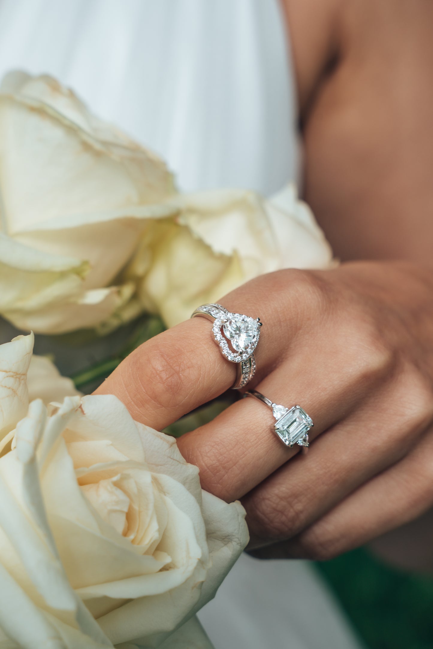 Simulated Diamond Heart Ring