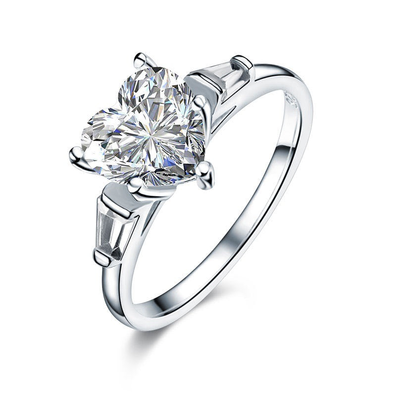 Simulated Diamond Heart Ring