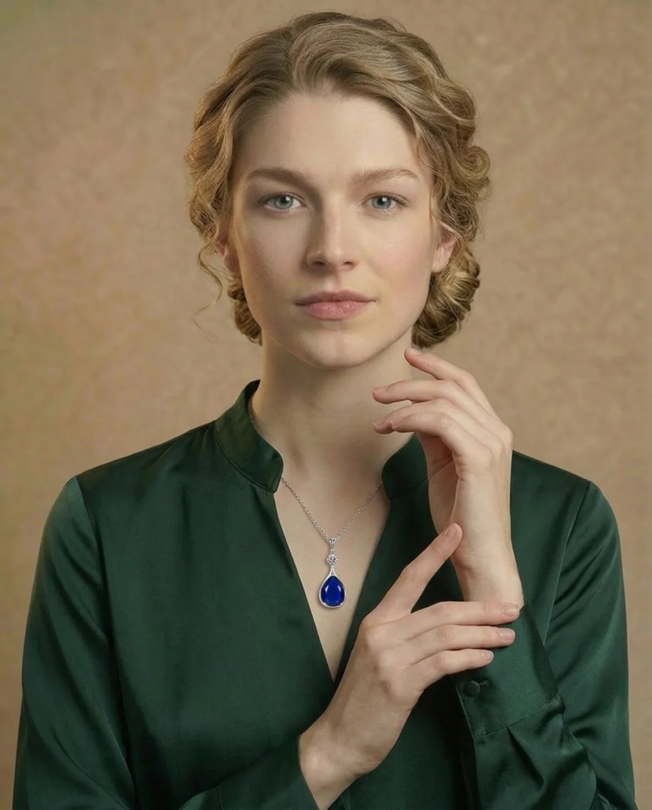 Pear Shaped Sapphire Necklace