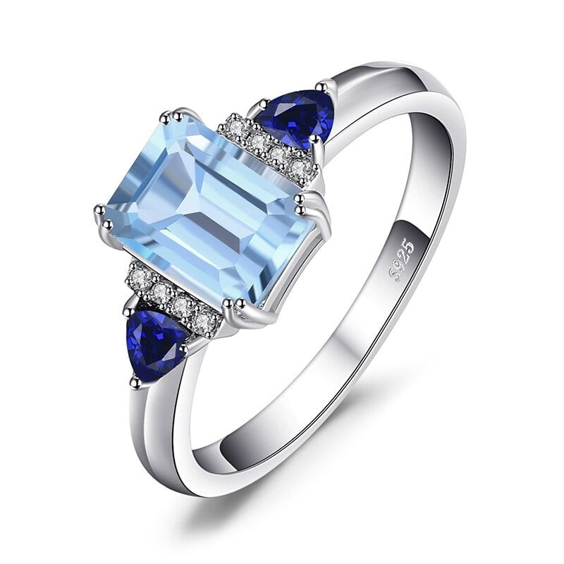 Real Topaz and Sapphire ring