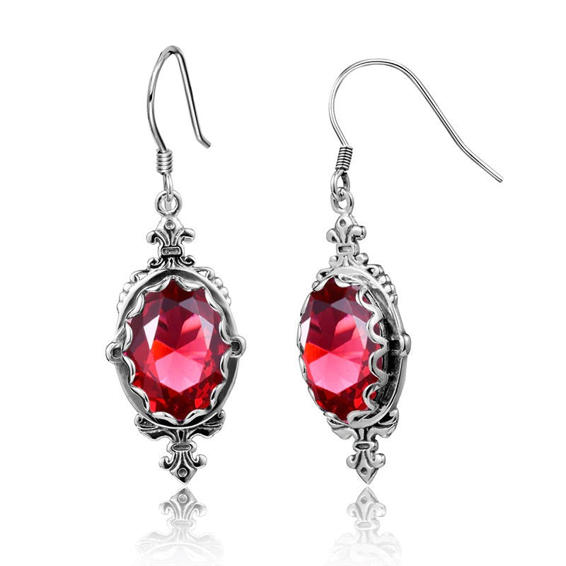 Made Ruby oval Earrings