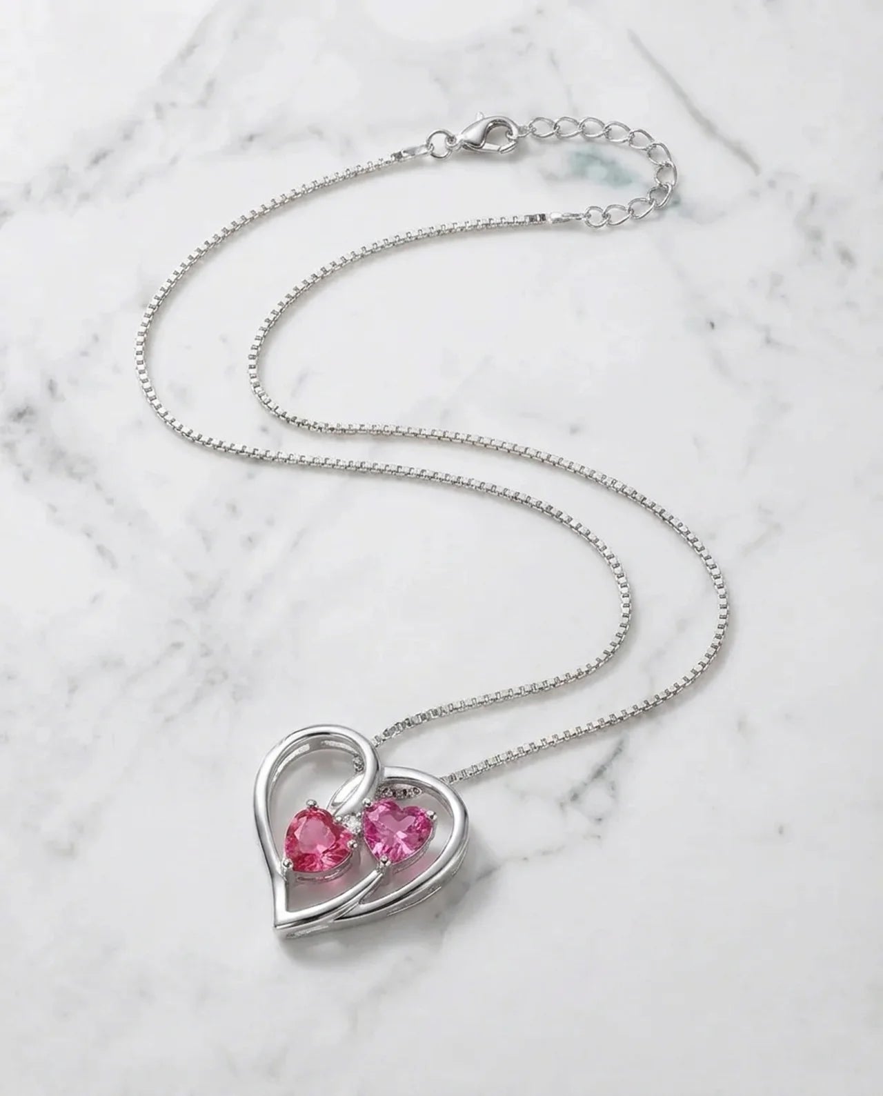 Made Pink Ruby Heart Necklace