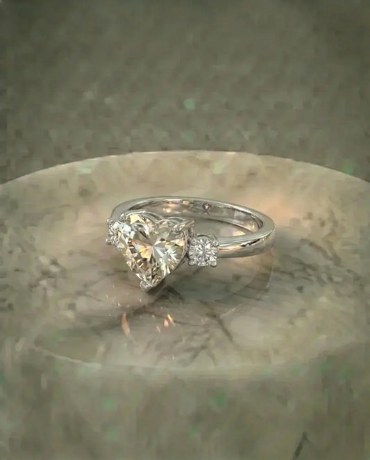Real Light Lemon Topaz Heart Ring