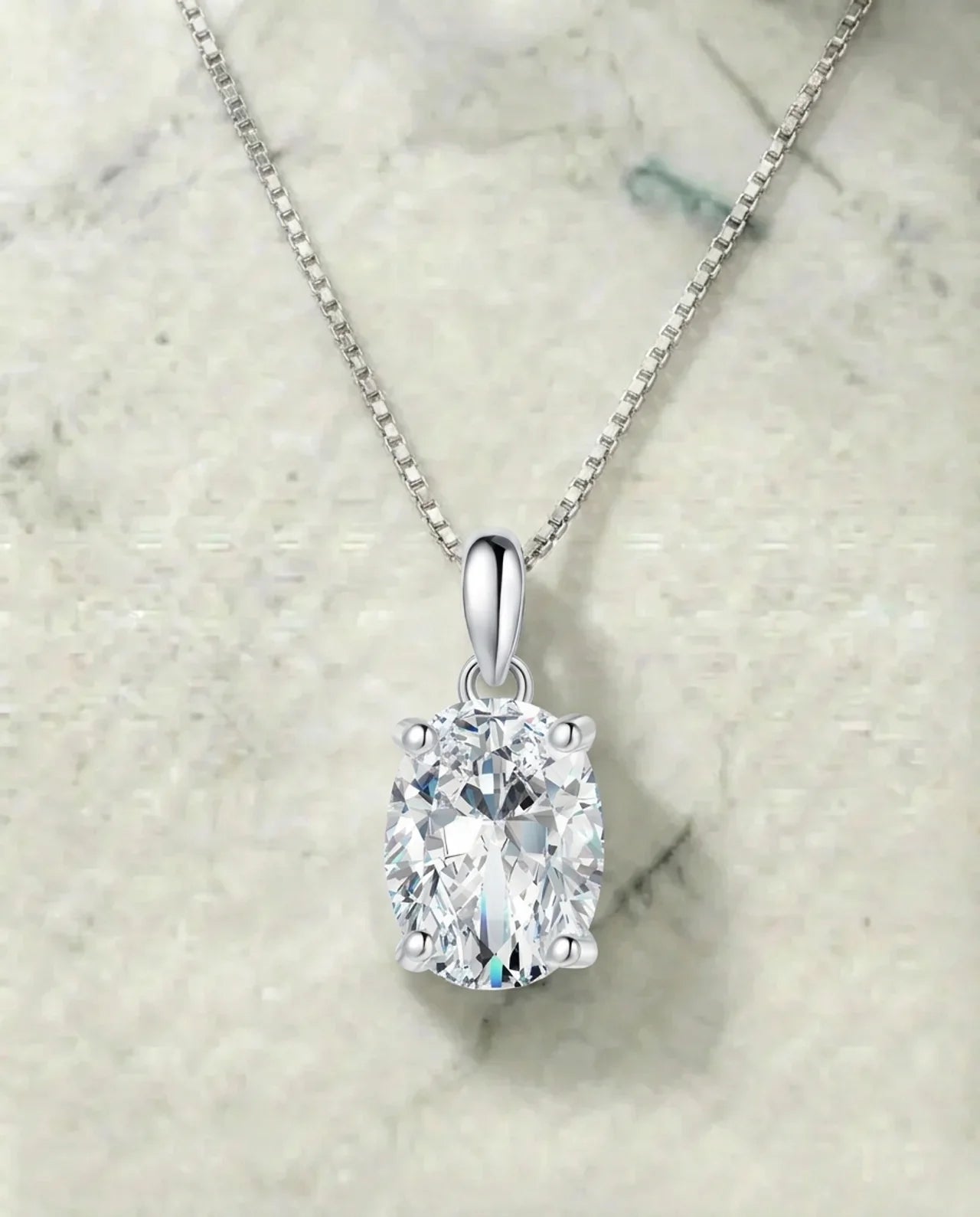 Simulated Diamond Stone Necklace