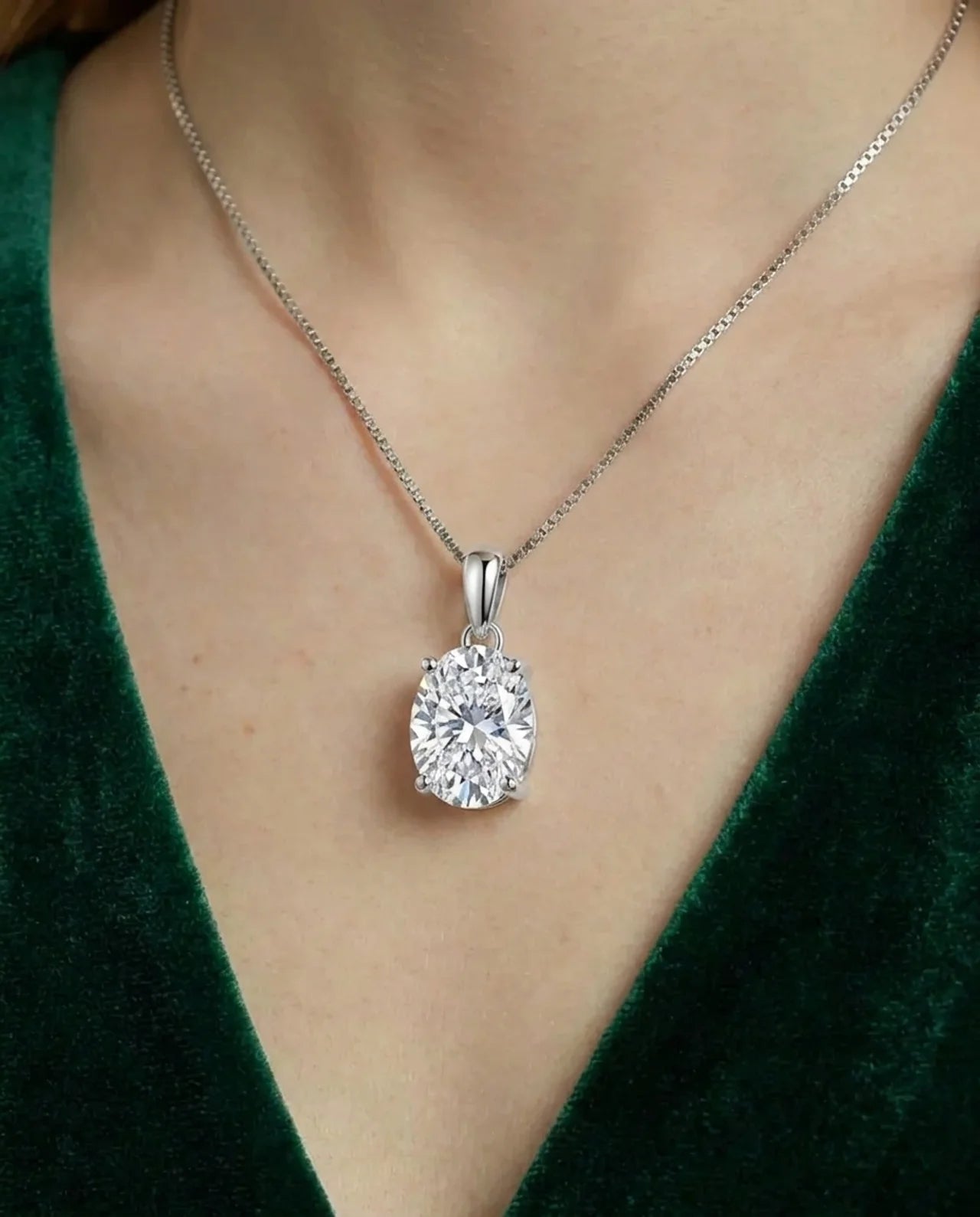 Simulated Diamond Stone Necklace