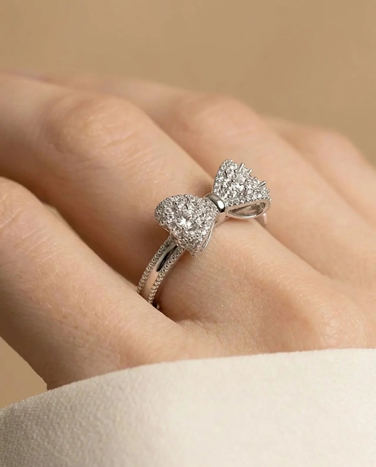 Simulated Diamond Infinity Ring