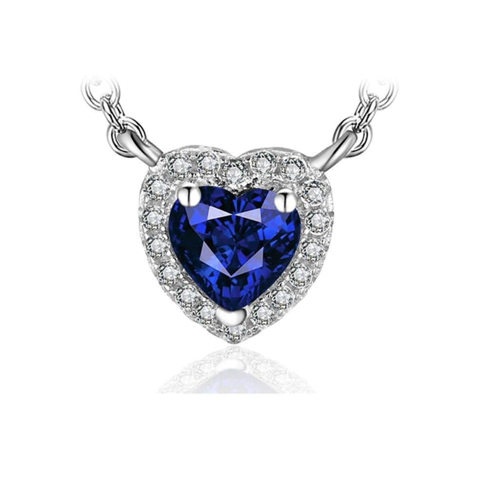 Sapphire Heart and Diamond Necklace