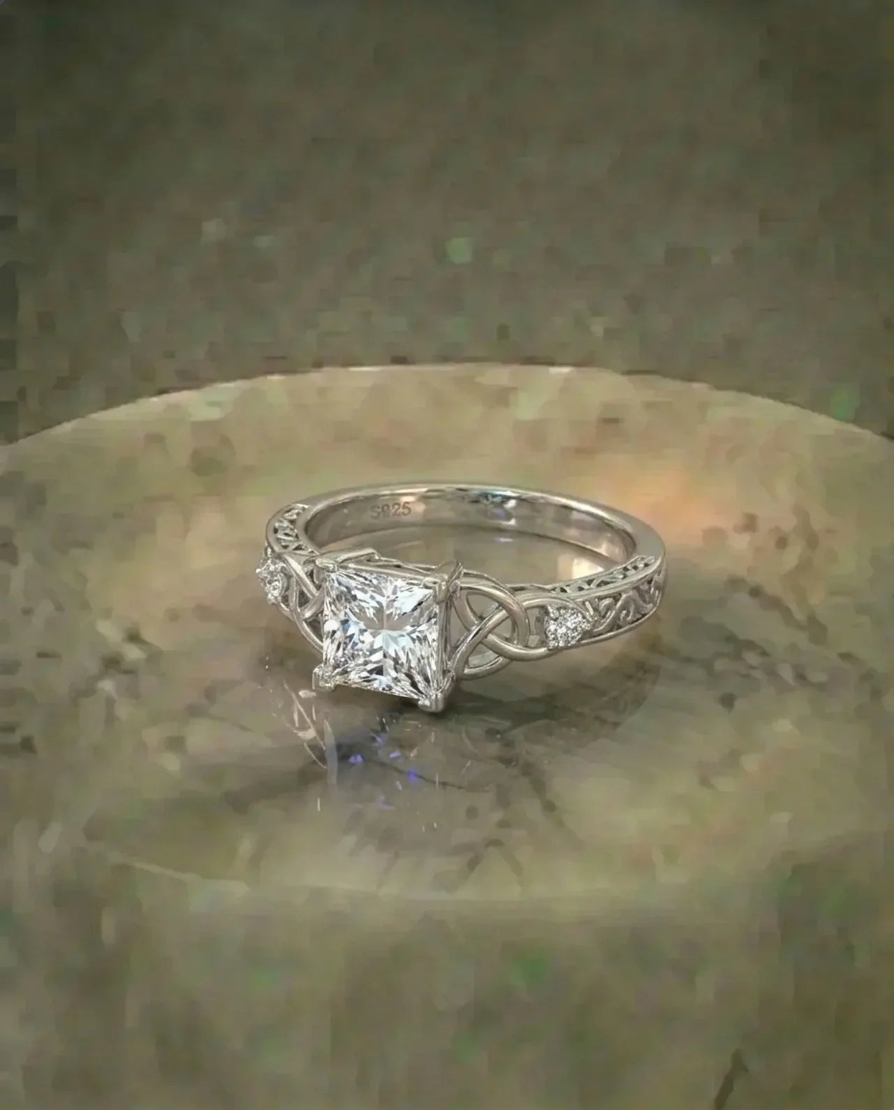 Simulated Diamond Elegant Ring