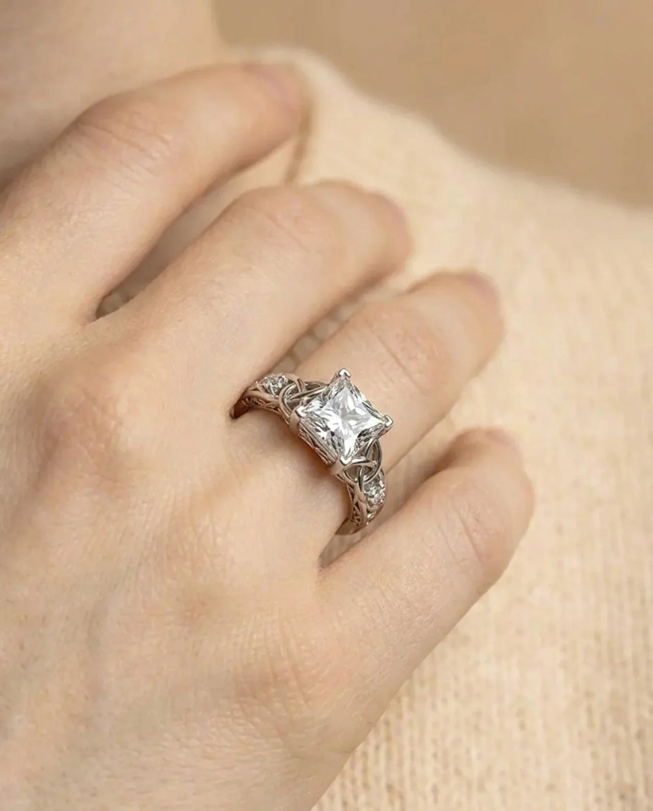 Simulated Diamond Elegant Ring