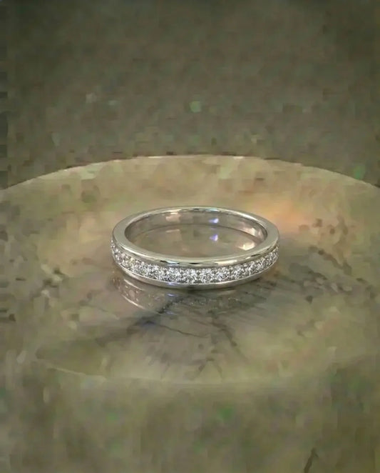 Simulated Diamond Band Ring