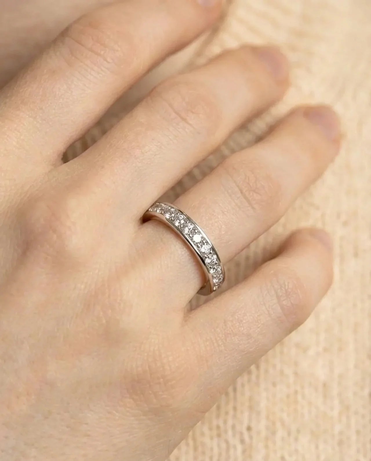 Simulated Diamond Band Ring