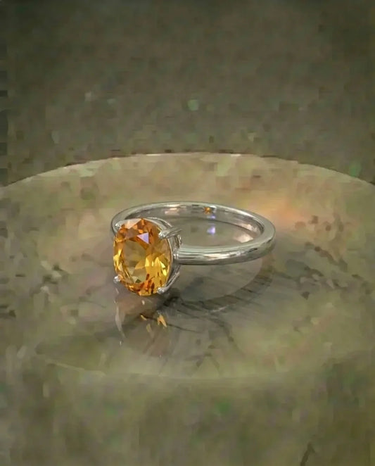 Ring af naturlig citrinsten
