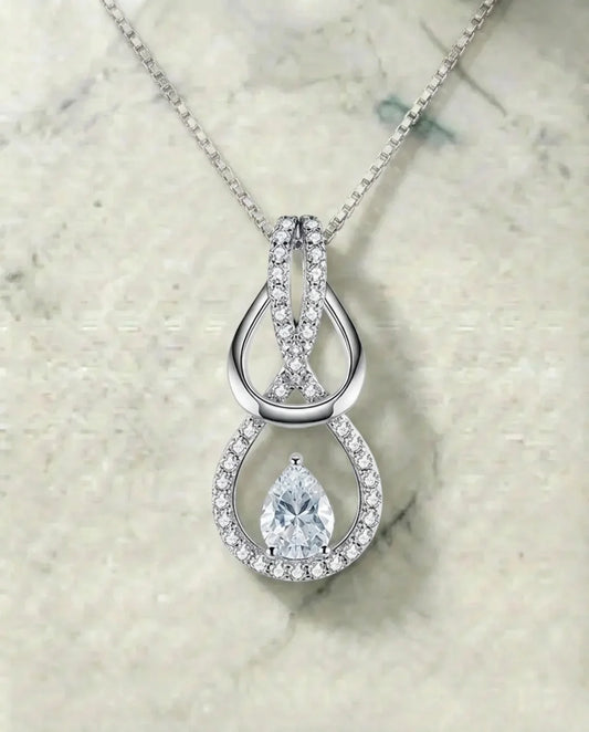 Simmulated Pear Diamond Necklace