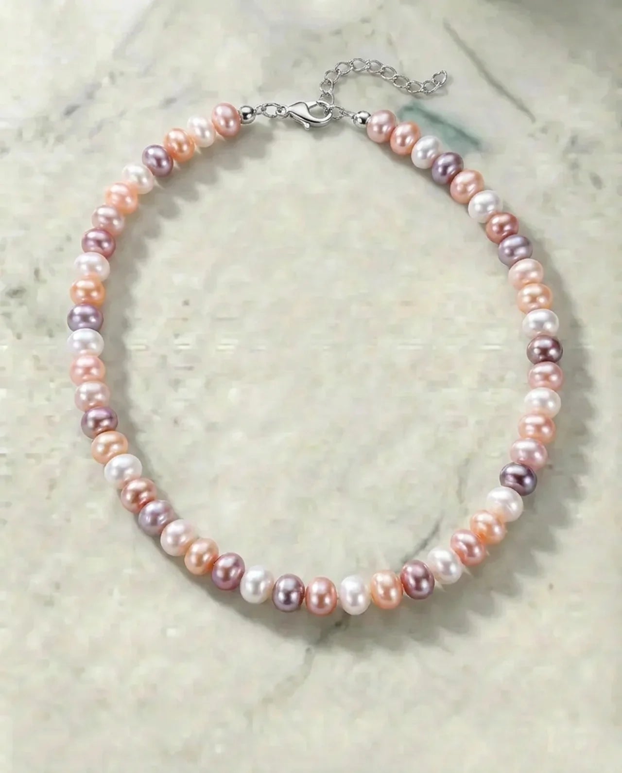 Collar de perlas multicolor