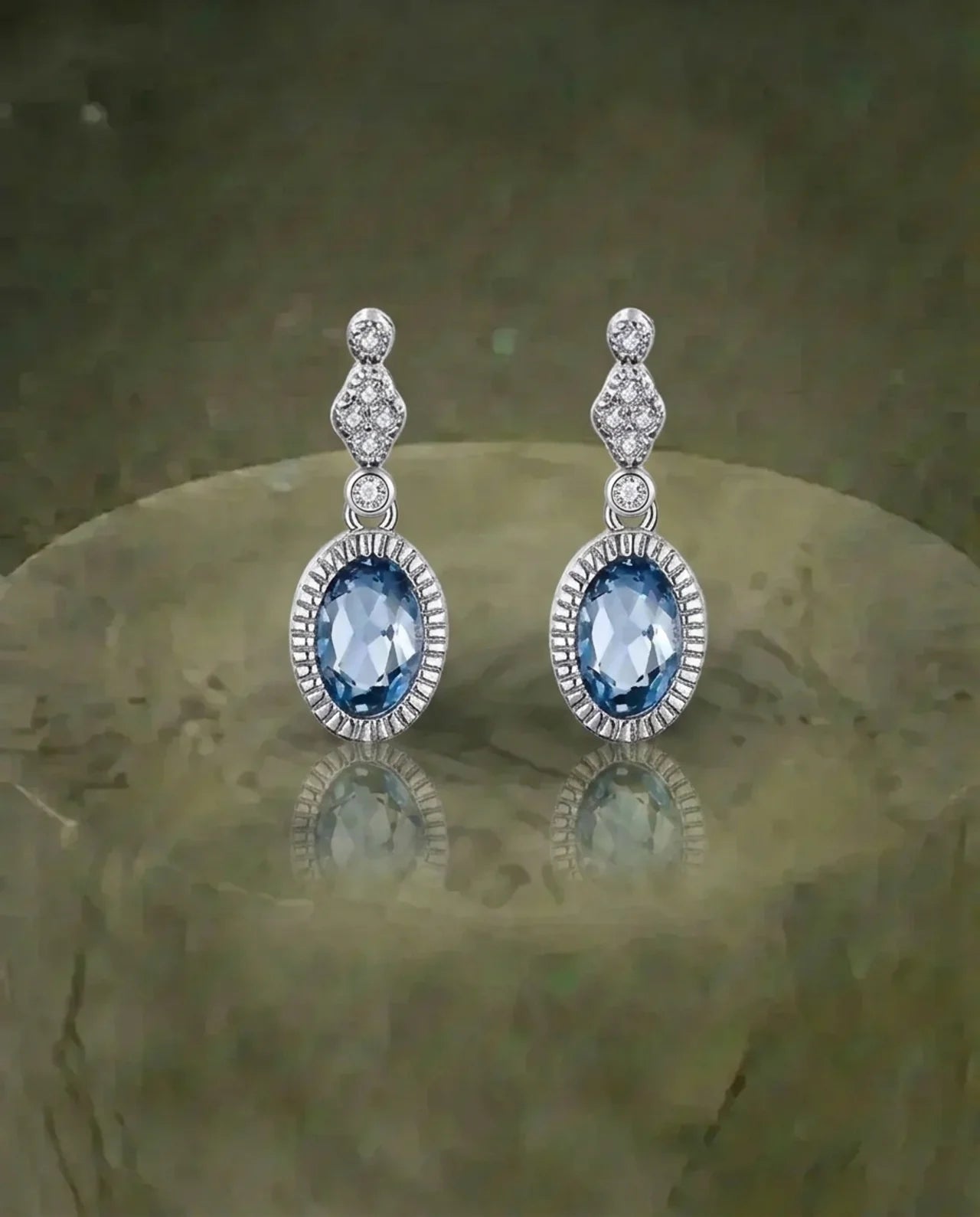 Natural Topaz Oval Earrrings