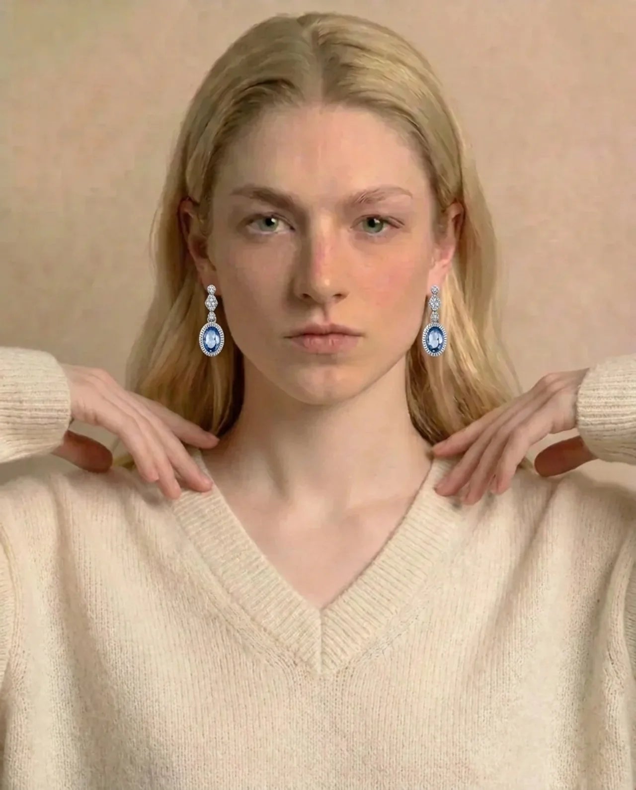 Natural Topaz Oval Earrrings