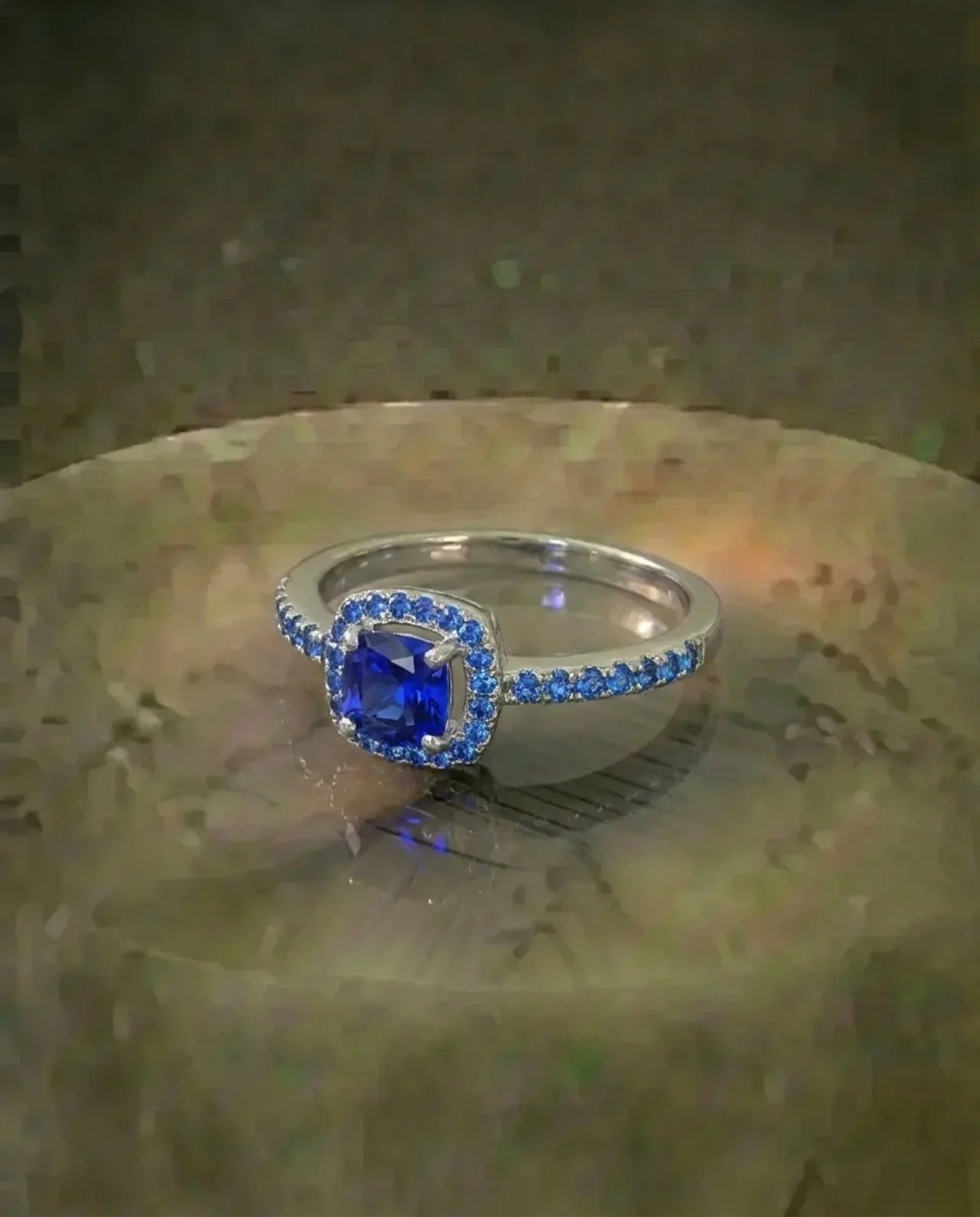 Echter blauer Saphir-Ring