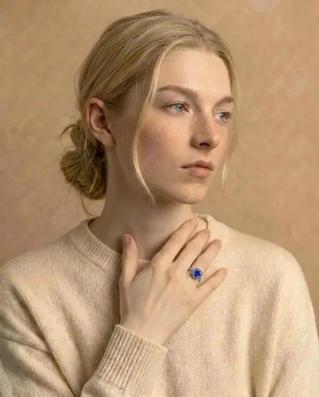 Echter blauer Saphir-Ring