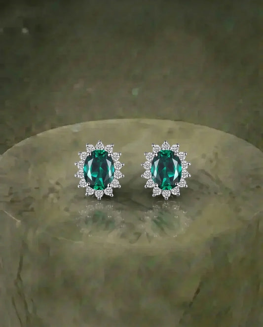 Aretes de esmeralda hechos