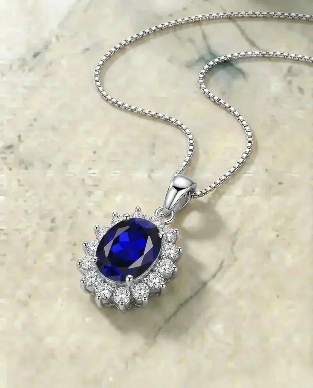 Sapphire Oval Pendant