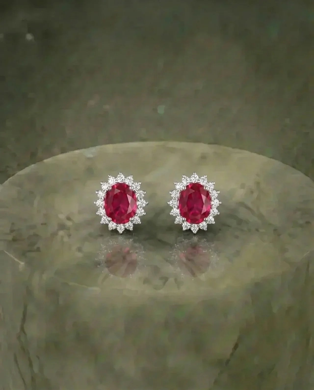 Ruby Diamond Stone Earrings