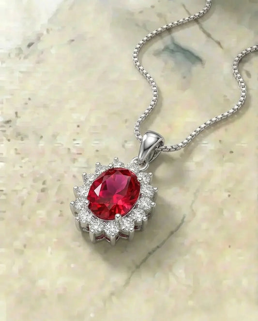 Real Garnet Royal Pendant Necklace