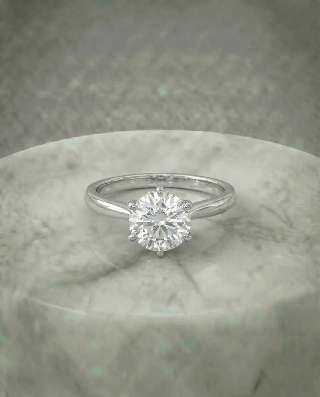 Solitaire Simulated Diamond Ring