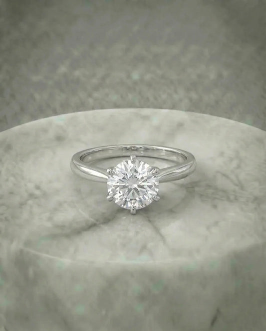 Solitaire Simulated Diamond Ring