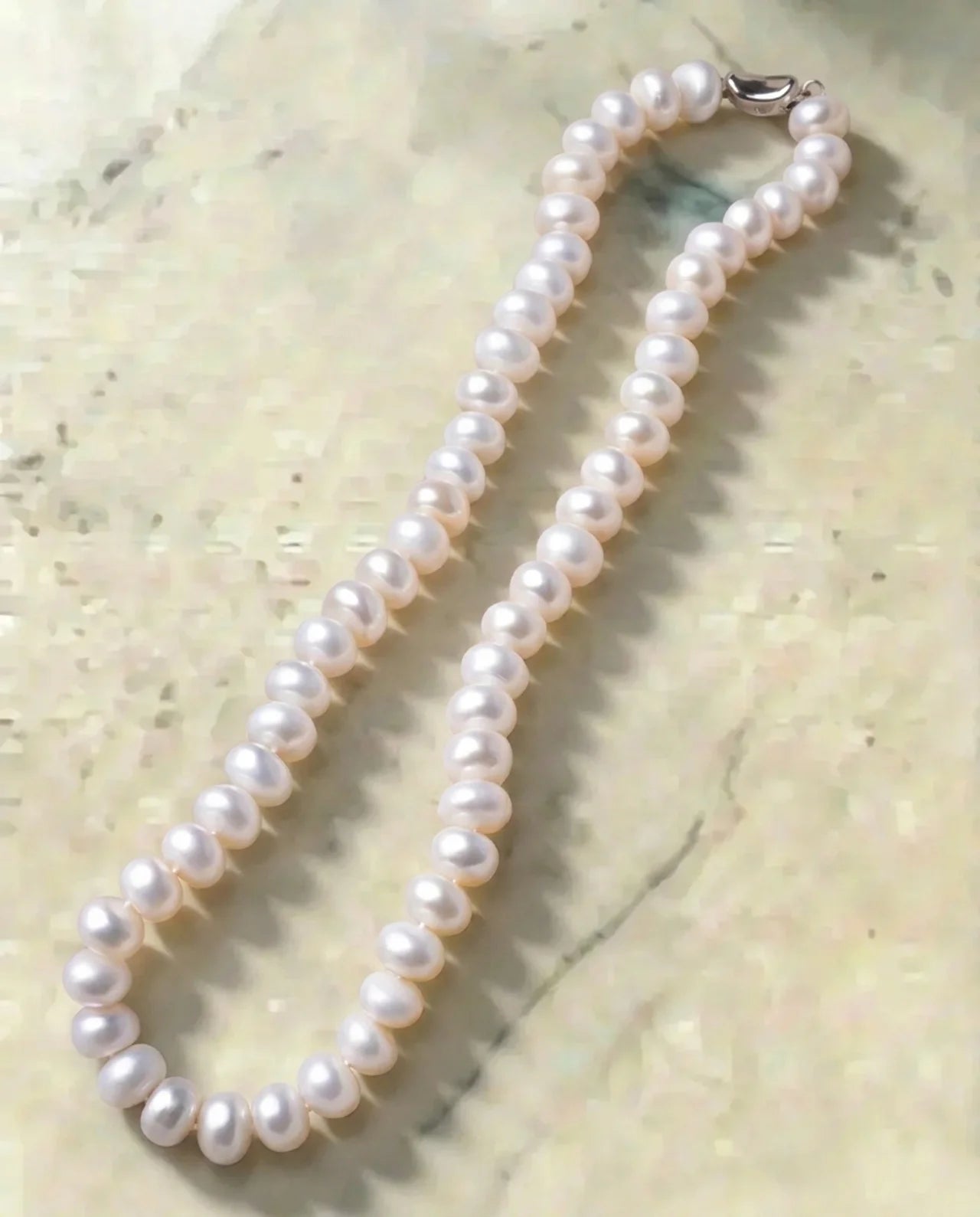 Real White Pearl Strand -kaulakoru