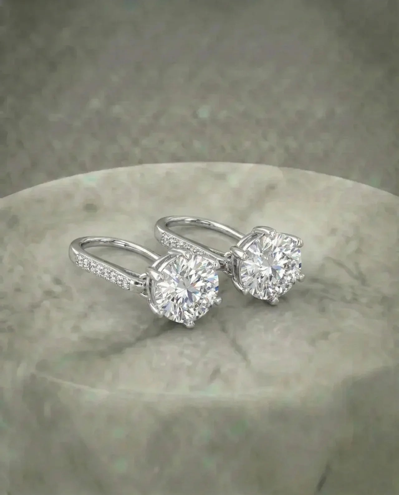 Simulated Diamond Halo Earrings