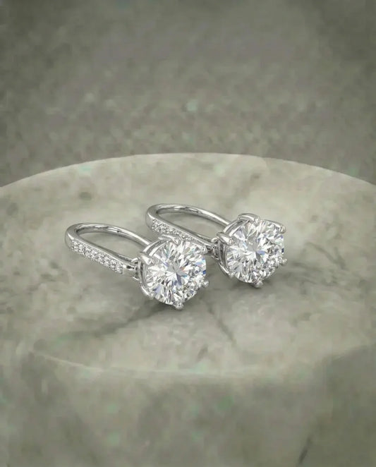 Simulated Diamond Halo Earrings