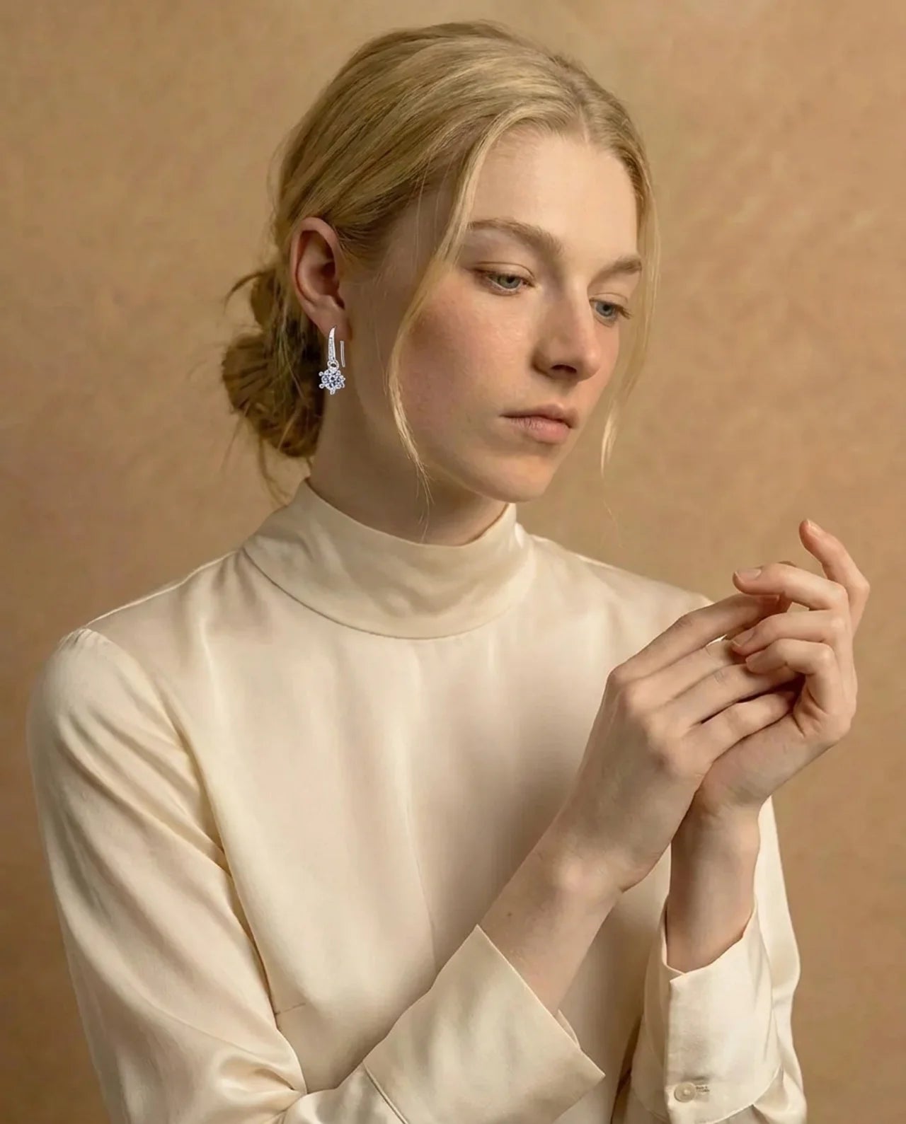 Simulated Diamond Halo Earrings