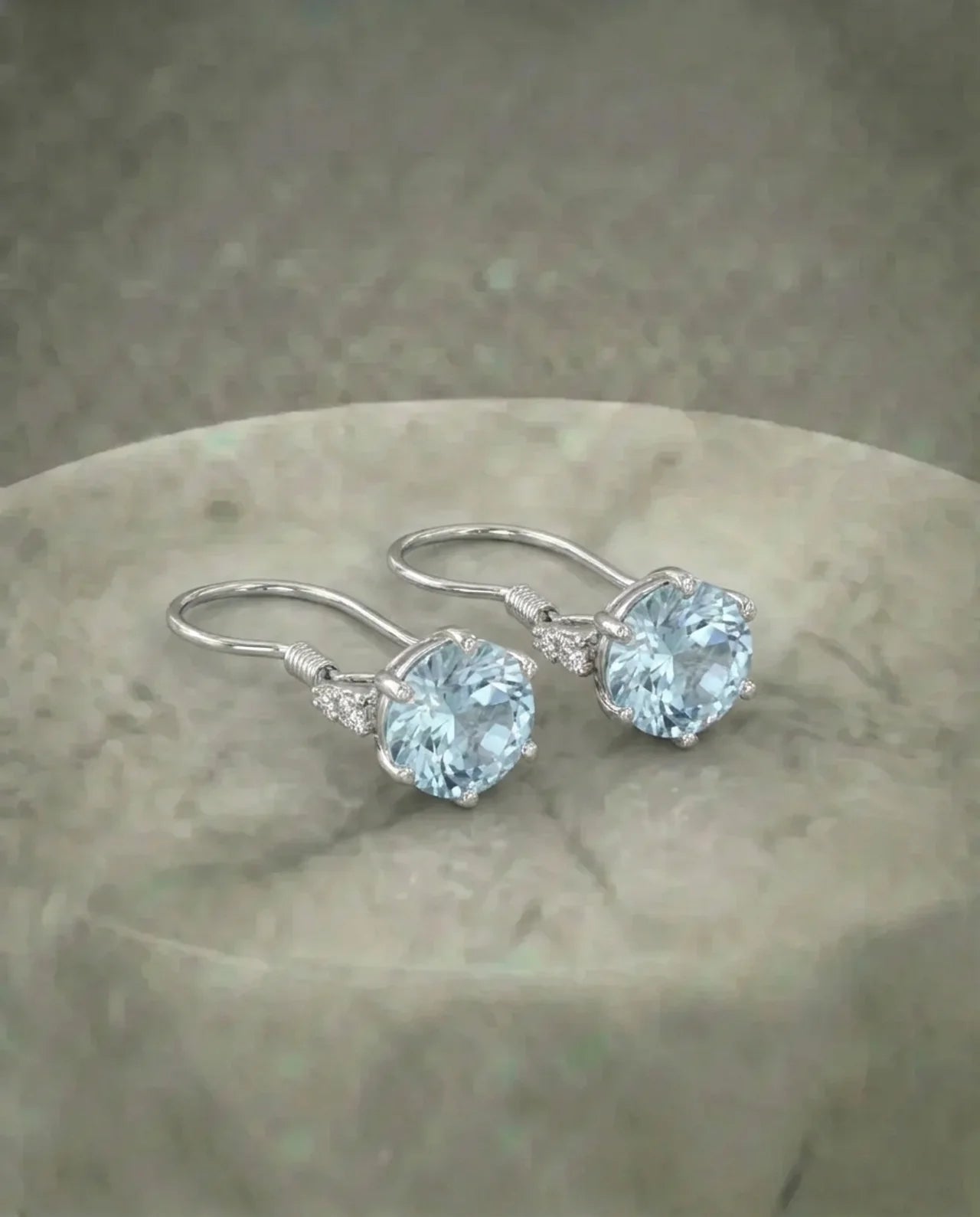 Natural Blue Topaz Earrings