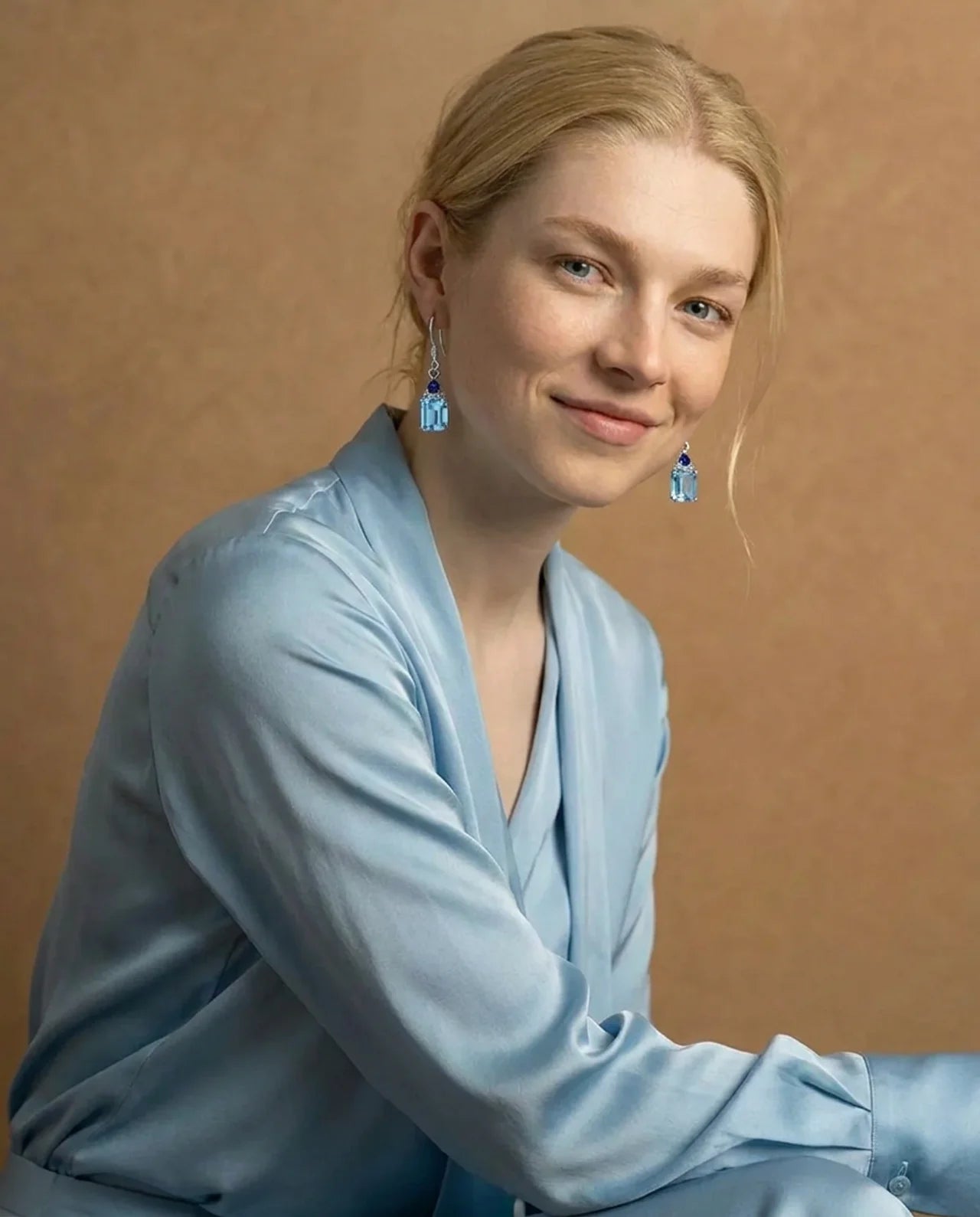 Natural Sky Blue Topaz Earrings